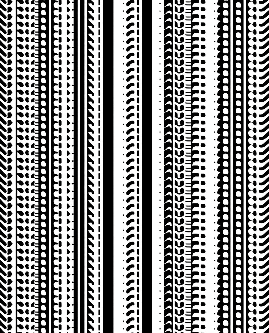 Abstract Black White Stripe Pattern Rug