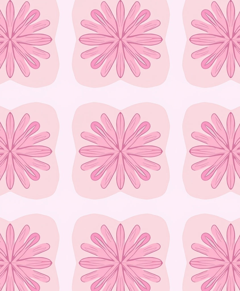 Pink Floral Pastel Pattern Rug