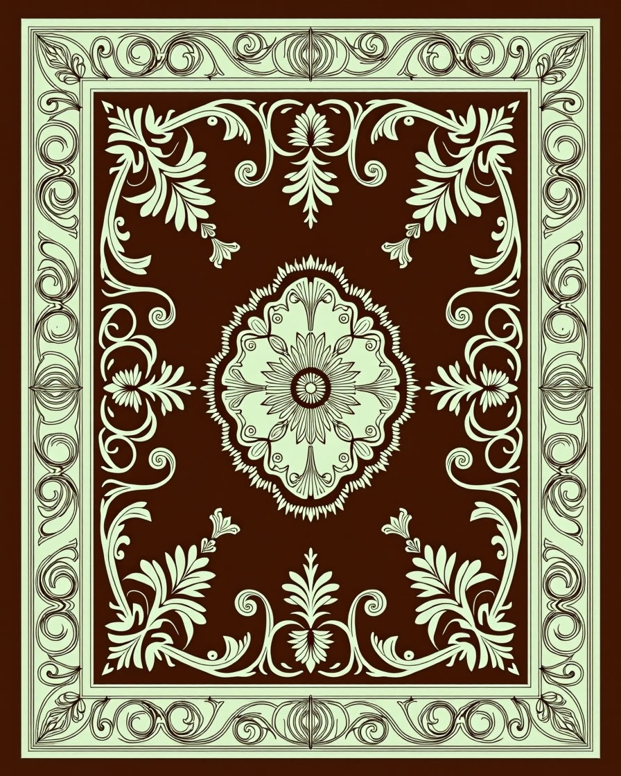 Classic Floral Medallion Bordered Rug