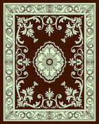 Classic Floral Medallion Bordered Rug