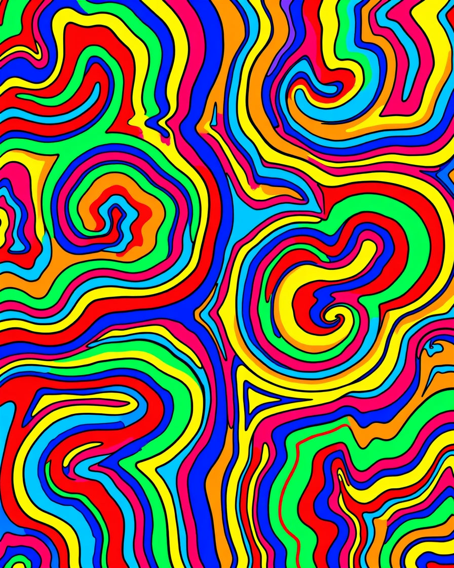 Vibrant Swirl Pattern Rug