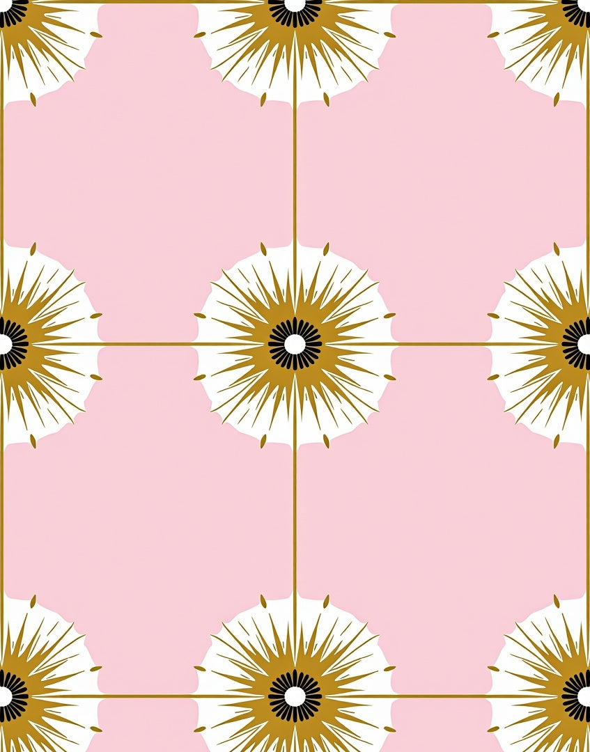 Radiant Sunburst Pattern Geometric Rug