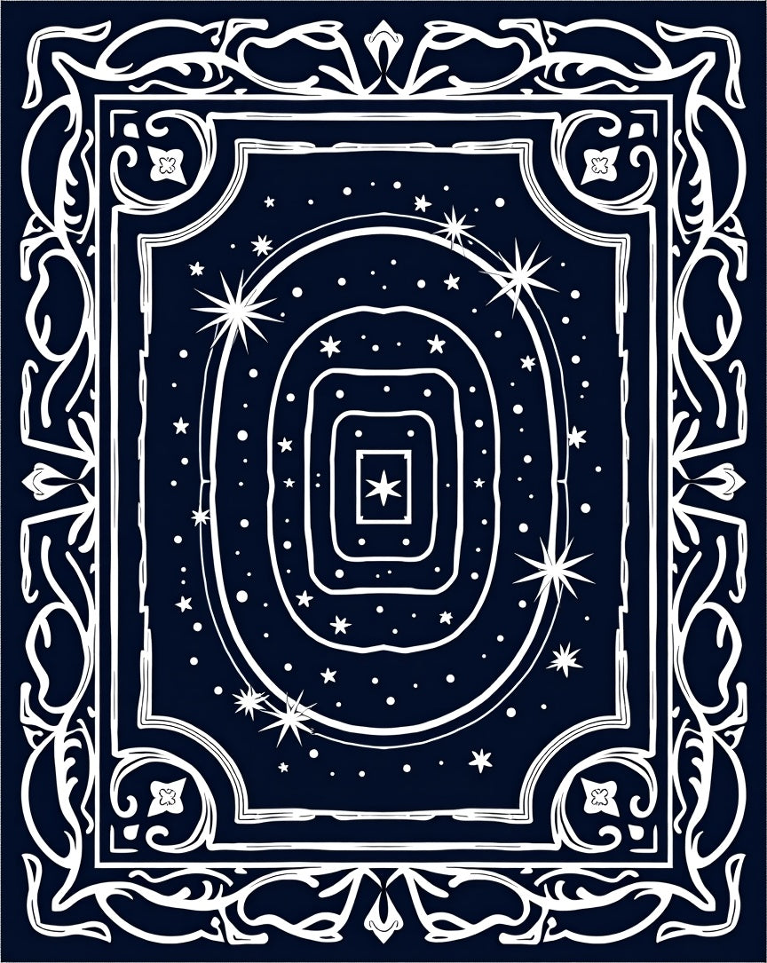Celestial Night Star Constellation Rug