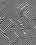 Modern Black White Geometric Lines Rug