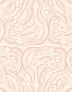 Soft Pink Abstract Swirl Design Rug