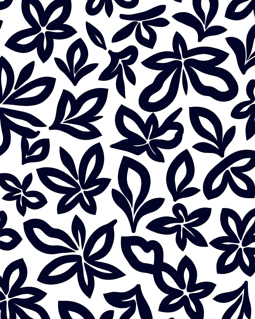 Bold Floral Outline Pattern Rug