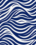 Dynamic Blue White Wavy Pattern Design Rug