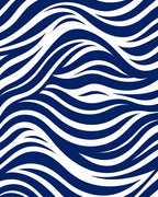 Dynamic Blue White Wavy Pattern Design Rug