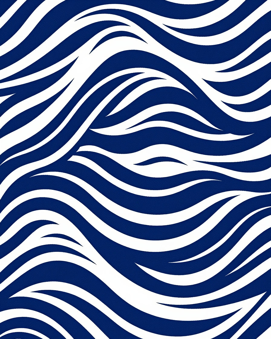 Dynamic Blue White Wavy Pattern Design Rug