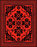 Bold Floral Border Pattern Rug