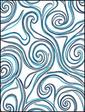 Bold Blue Swirl Wave Pattern Rug