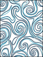Bold Blue Swirl Wave Pattern Rug
