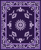 Ornate Floral Patterned Violet Rug