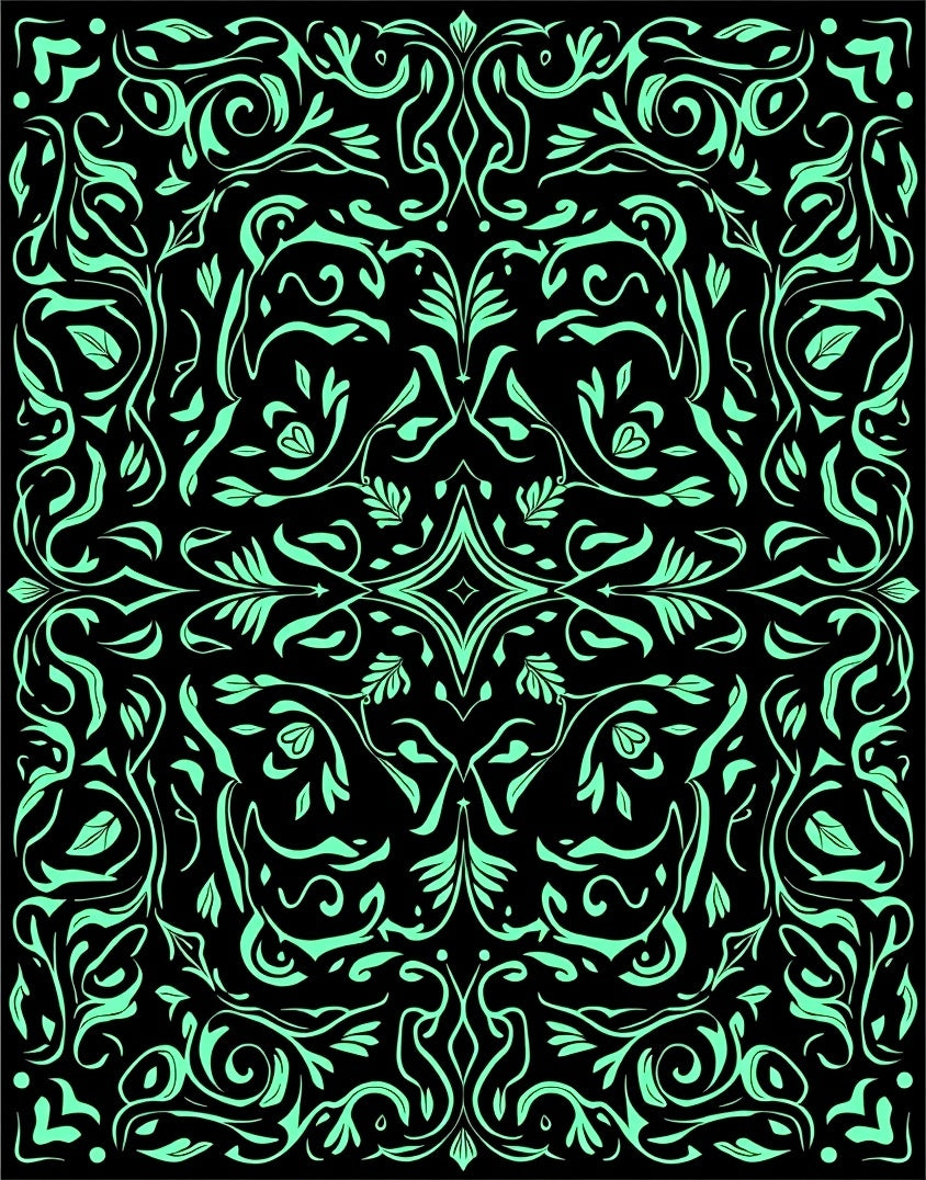 Intricate Floral Swirl Pattern Rug