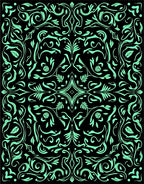 Intricate Floral Swirl Pattern Rug