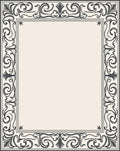 Ornate Scrollwork Black Border Design Rug