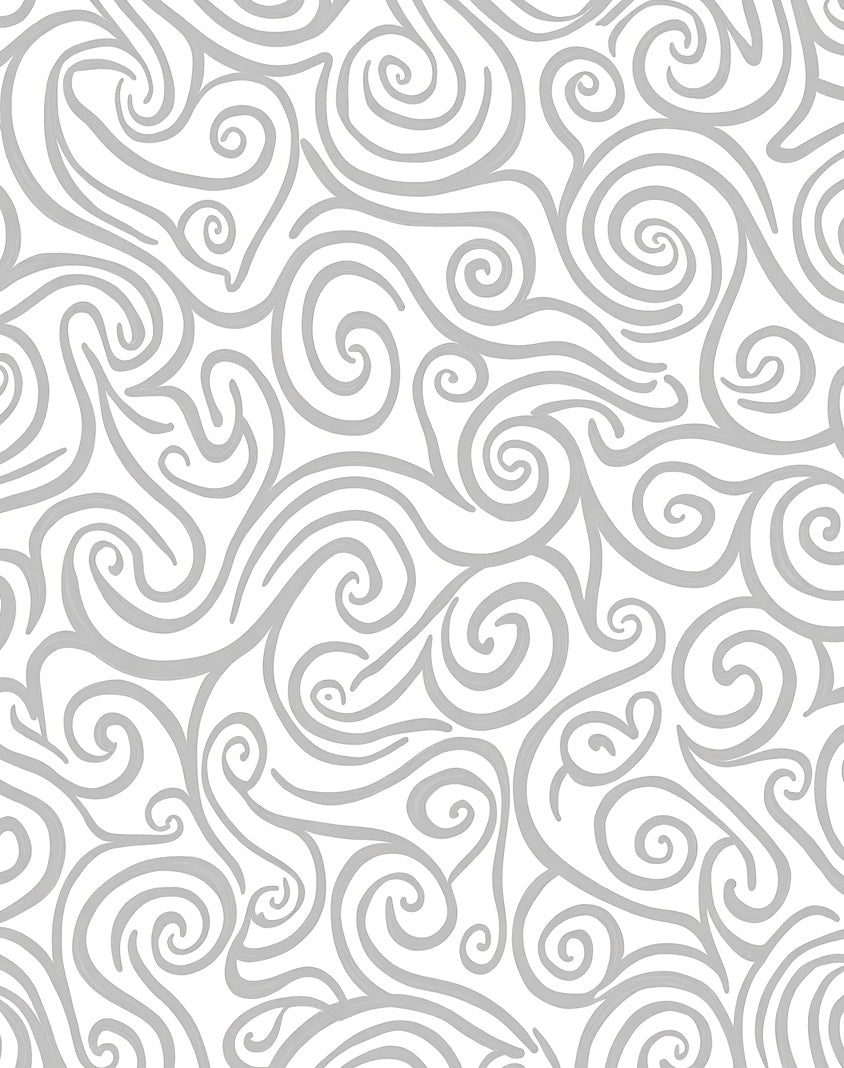 Swirling Abstract Gray Pattern Design Rug