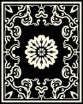 Elegant Black Cream Floral Pattern Rug