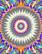 Vibrant Radial Patterned Abstract Rug