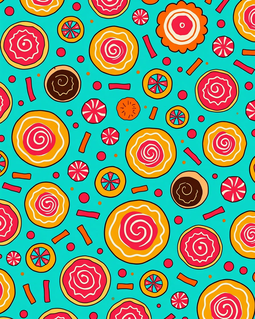 Whimsical Candy Swirl Pattern Design Rug