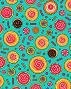 Whimsical Candy Swirl Pattern Design Rug