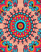 Vibrant Floral Mandala Pattern Rug