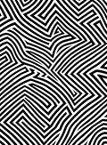 Bold Black White Interlocking Pattern Rug
