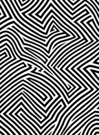 Bold Black White Interlocking Pattern Rug
