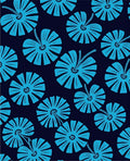 Bright Blue Floral Fan Pattern Rug