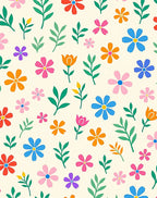 Retro Floral Pattern With Leaves Rug