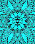 Vibrant Teal Floral Mandala Pattern Rug