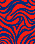 Bold Blue Amber Abstract Flowing Lines Rug