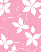Delicate White Floral Swirl Pattern Rug