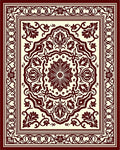 Maroon Floral Medallion Ornate Rug