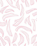 Soft Pink Petal Line Art Pattern Rug
