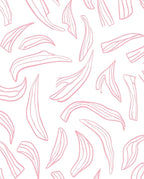 Soft Pink Petal Line Art Pattern Rug