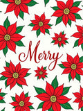 Red Poinsettia Christmas Garland Rug