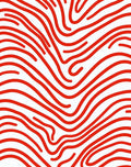 Bold Red Wavy Stripe Pattern Rug
