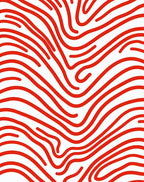 Bold Red Wavy Stripe Pattern Rug