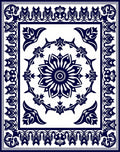 Classic Circle Floral Tile Pattern Rug