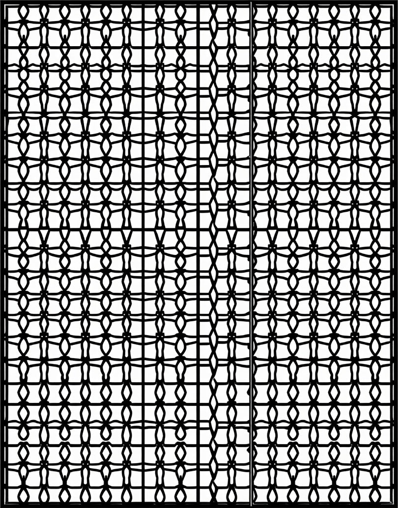 Overlapping Geometric Chain Link Pattern Rug