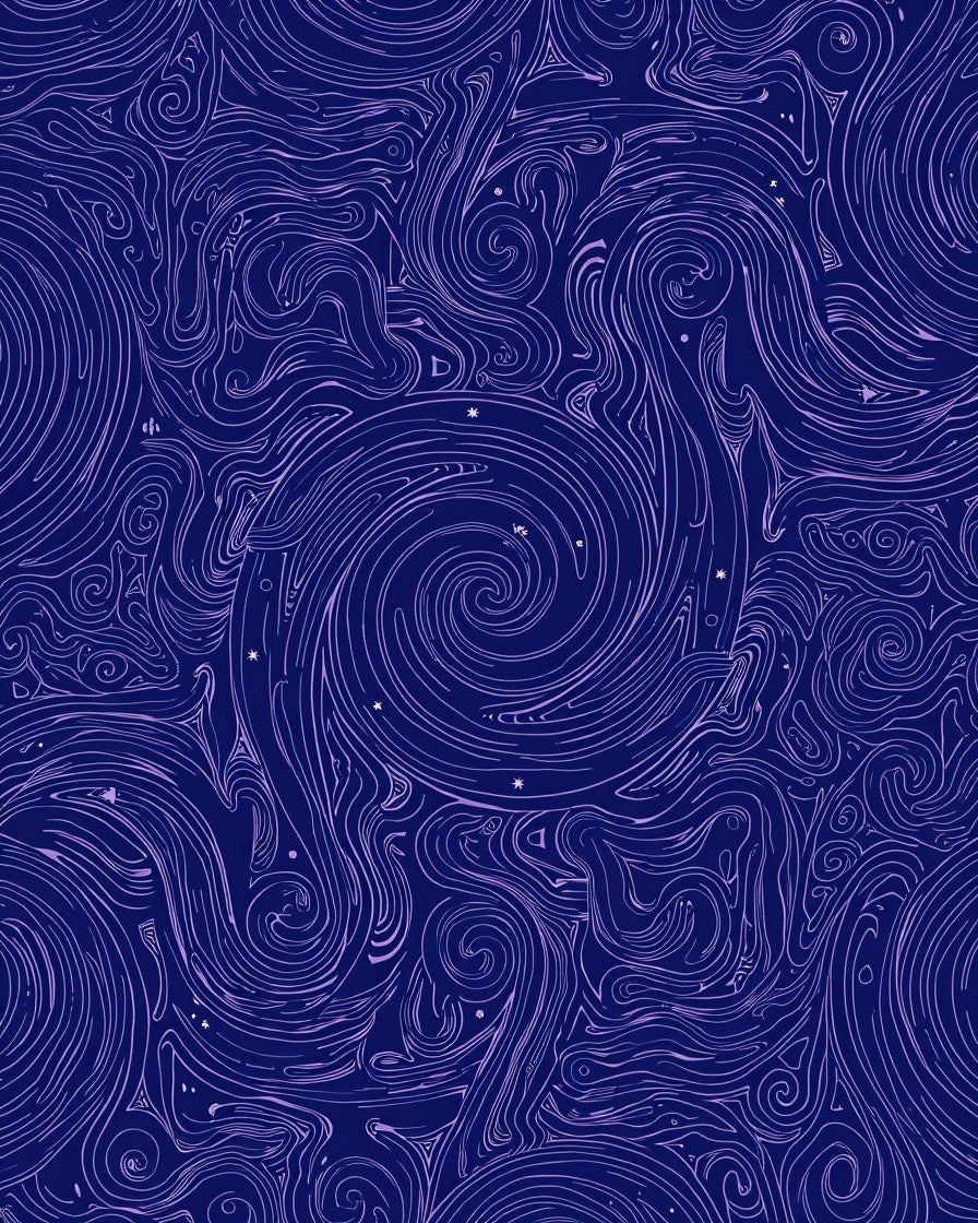 Celestial Swirls Star Patterns Rug