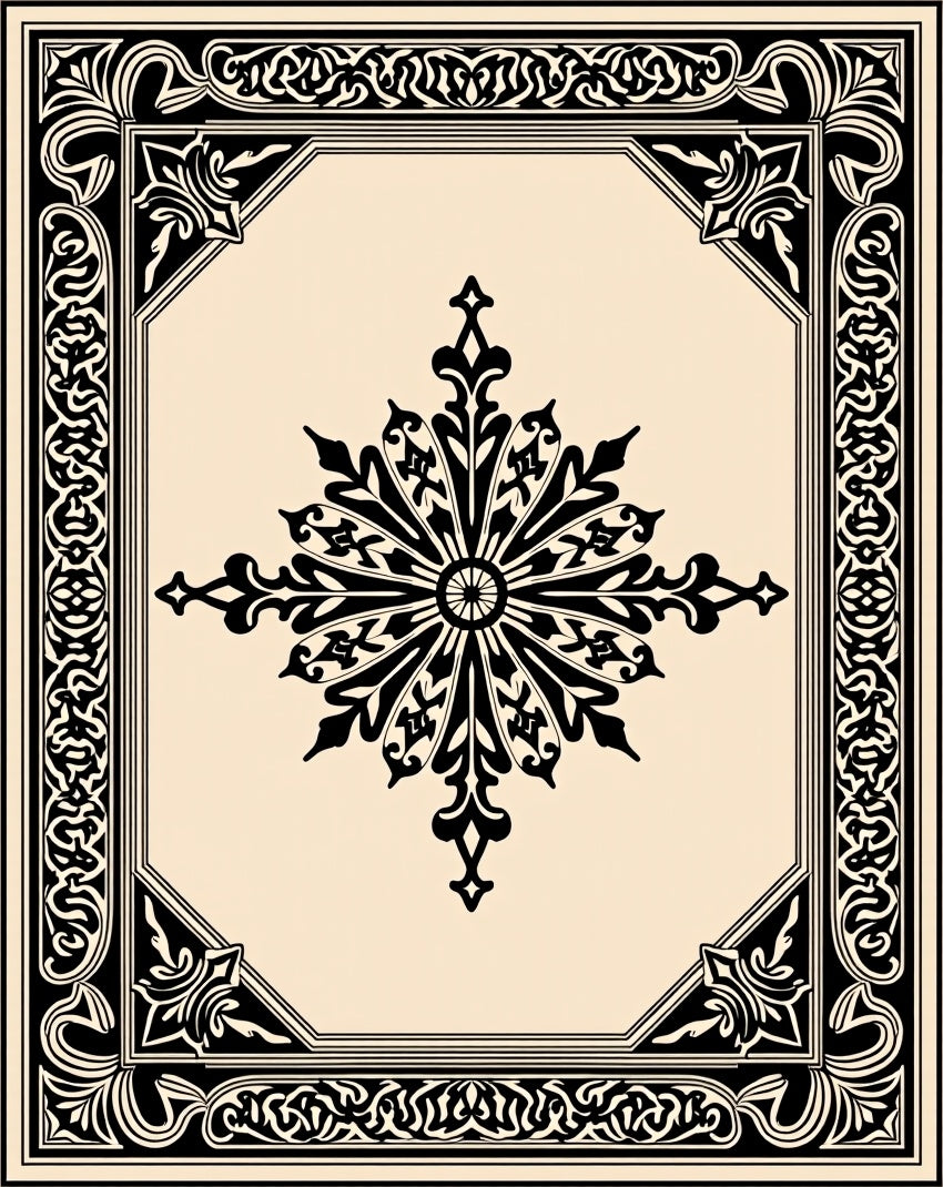 Classic Intricate Floral Medallion Design Rug