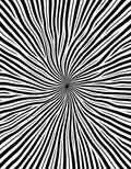 Radiating Black White Swirl Pattern Rug