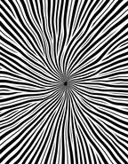 Radiating Black White Swirl Pattern Rug