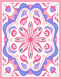 Whimsical Pink and Purple Floral Pattern Rug