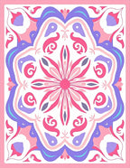 Whimsical Pink and Purple Floral Pattern Rug
