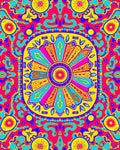 Vibrant Geometric Floral Pattern Rug