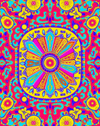 Vibrant Geometric Floral Pattern Rug