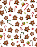 Christmas Gingerbread House Candy Cane Stars Rug
